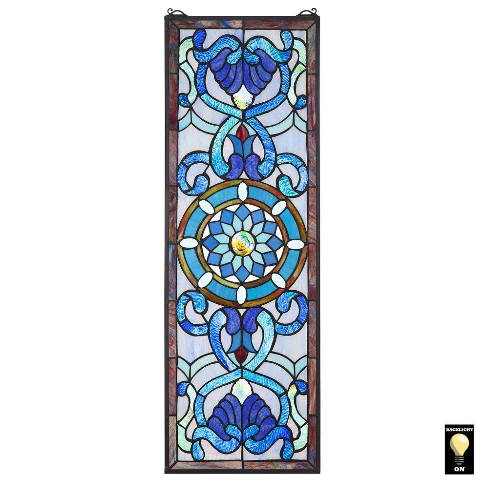 Design Toscano Roquebrun Tiffany-Style Stained Glass Window Panel