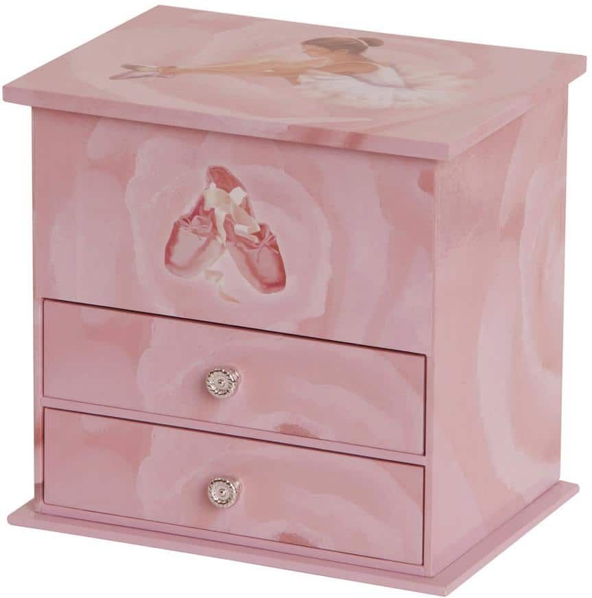 Mele & Co Casey Girl's Pink Fashion Paper Musical Ballerina Jewelry Box