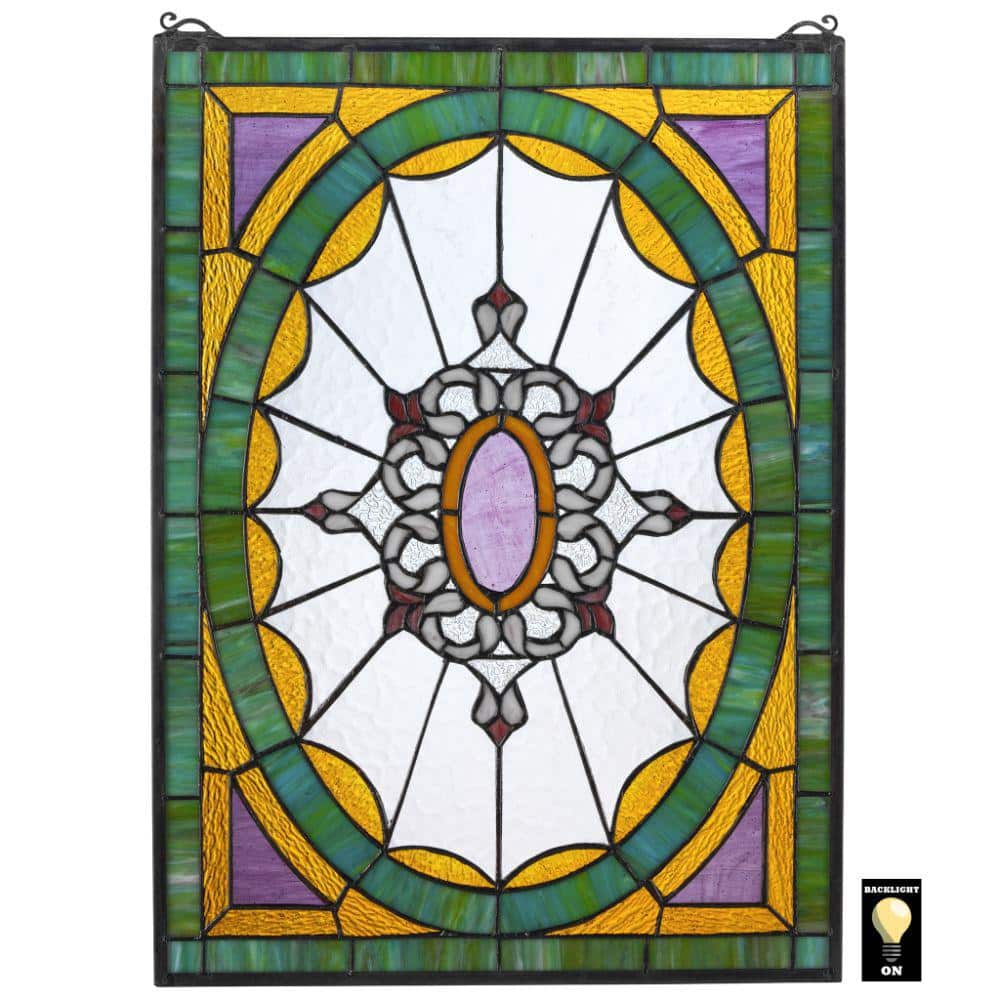 Design Toscano Monte Carlo Tiffany-Style Stained Glass Window Panel