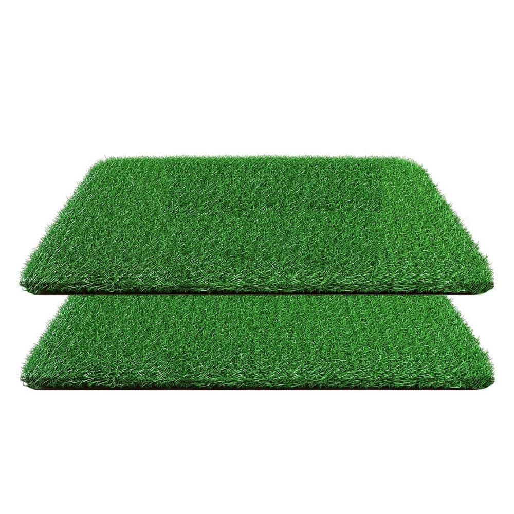 Afoxsos 14 x 18 in. Fake Grass Turf for Dogs, Artificial Grass Pee Pad for Puppy Potty Training with Drainage Hole, (2-Pack)