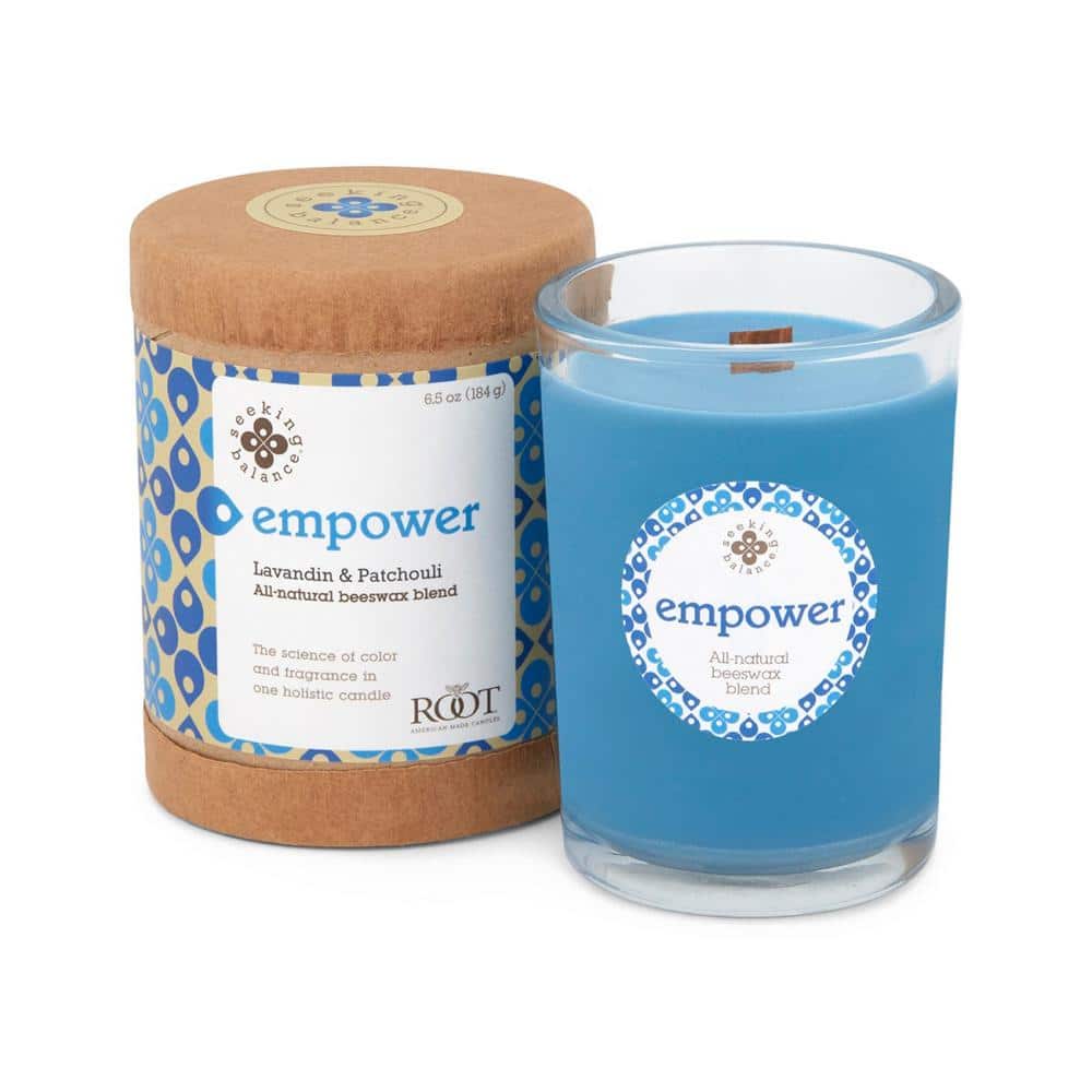 ROOT CANDLES Seeking Balance Empower Lavandin and Patchouli Scented Spa Jar Candle
