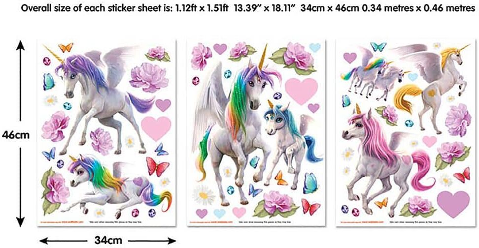 Walltastic Multi Color Magical Unicorn Sticker Wall Decals