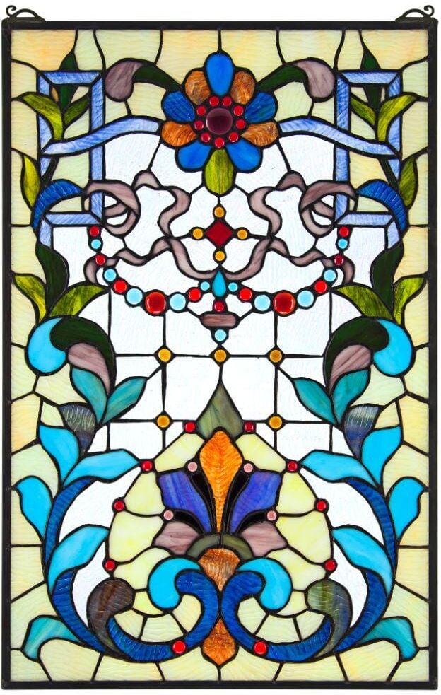 Design Toscano Bonifacio Tiffany-Style Stained Glass Window Panel