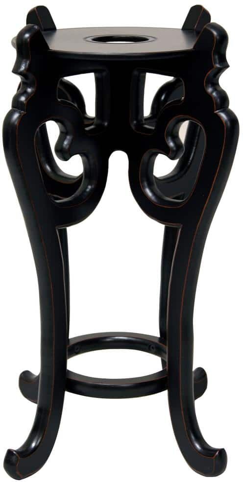 Oriental Furniture 15 in. Rosewood Fishbowl Stand in Black