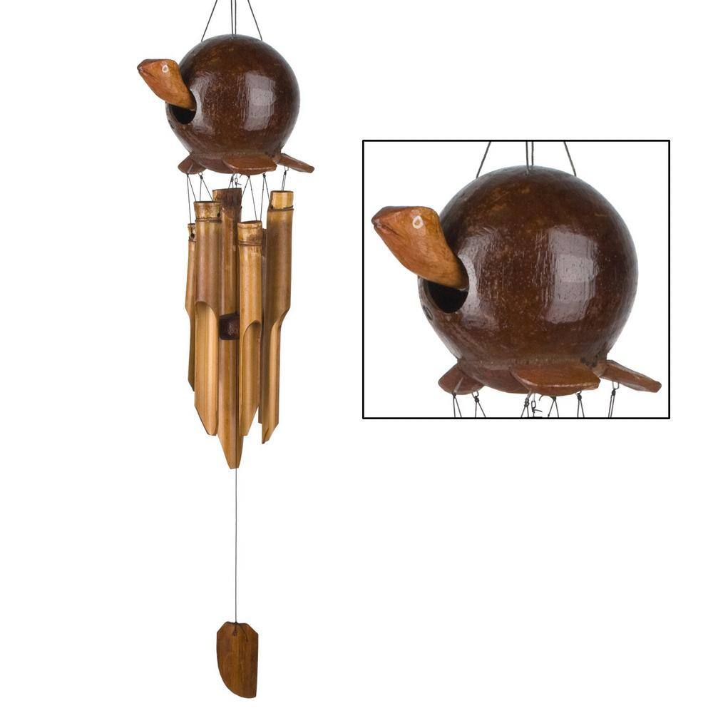 WOODSTOCK CHIMES Asli Arts Gooney Bamboo Chime, 34 in. Gertyl Turtle Wind Chime CGT452