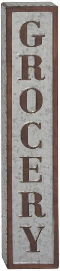 Litton Lane Brown Metal Farmhouse Sign Wall Decor 36 in. x 7 in.