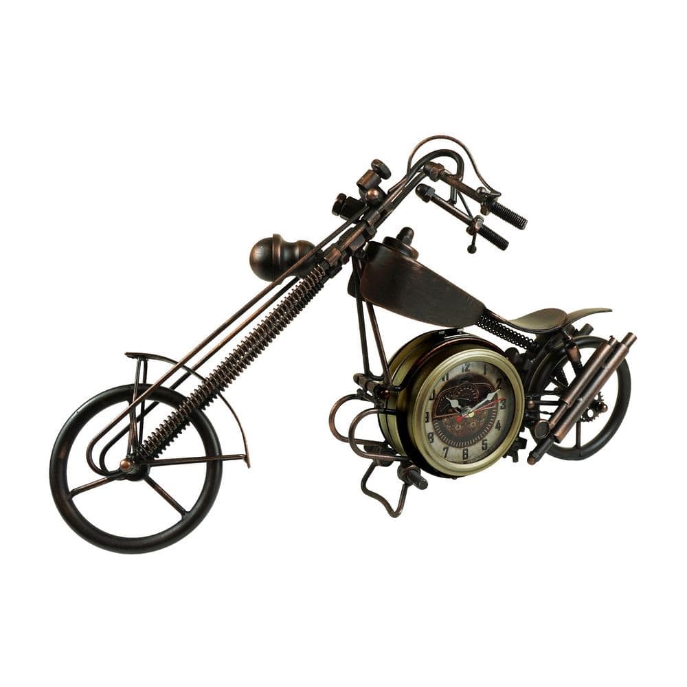 Peterson Artwares rustic motorcycle TABLE CLOCK