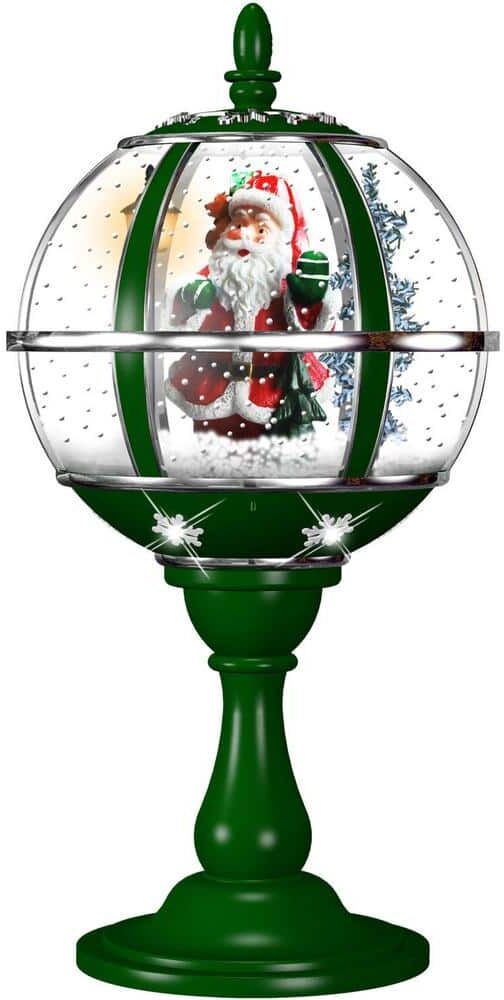 Christmas Time 23 in. Christmas Musical Snow Globe with Santa Scene, Cascading Snow and Christmas Carols