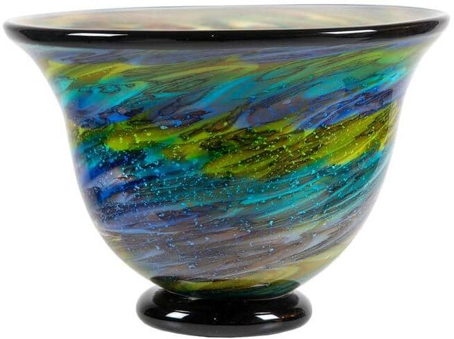 Dale Tiffany Under the Sea Handcrafted Art Glass Bowl 8.5 in. Tall Murano-Style Bowl For Home Decor