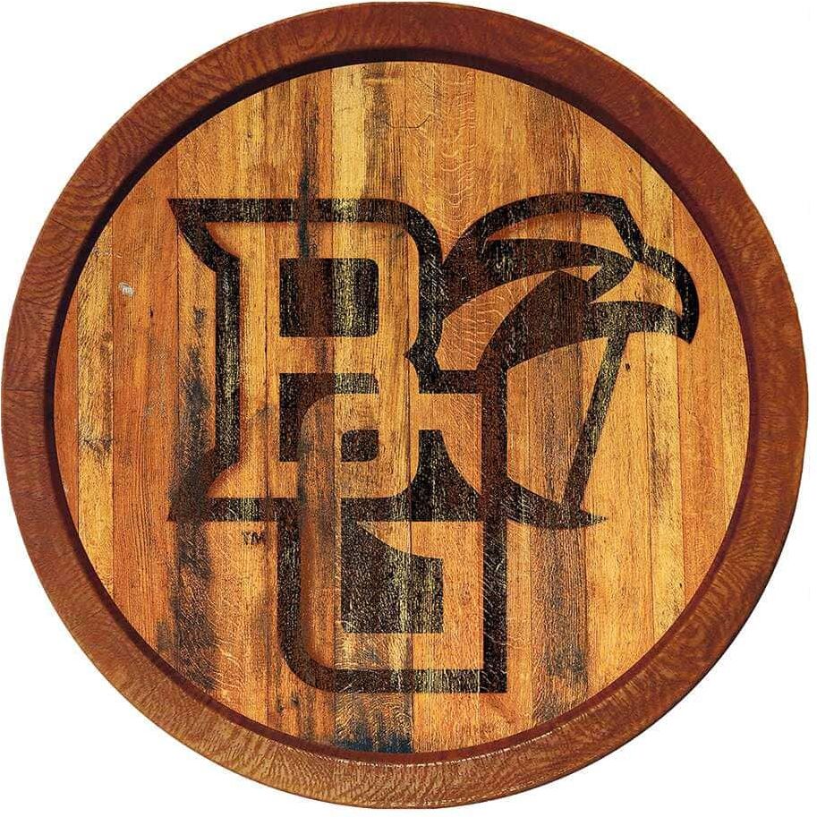 The Fan-Brand 20 in. Bowling Green Falcons Branded "Faux" Barrel Plastic Decorative Sign