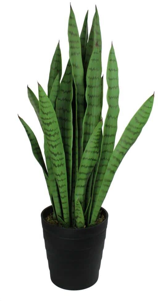 Northlight 35 in. 2-Tone Green Artificial Indoor Potted Snake Plant