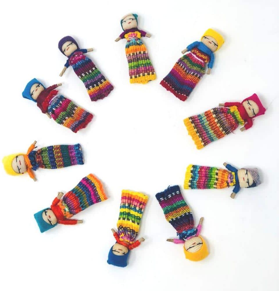 2-Inch Assorted Worry Dolls - Set of 10