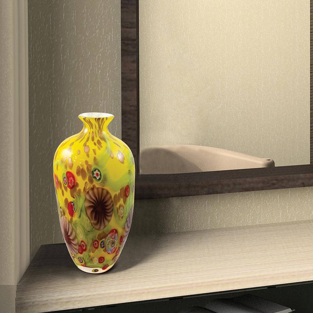 Dale Tiffany Anzio Multi-Colored Hand-Blown Art Glass Vase