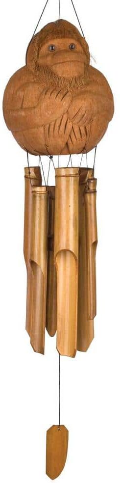 WOODSTOCK CHIMES Asli Arts Collection, Monkey Bamboo Chime, 32 in. Wind Chime CMO305