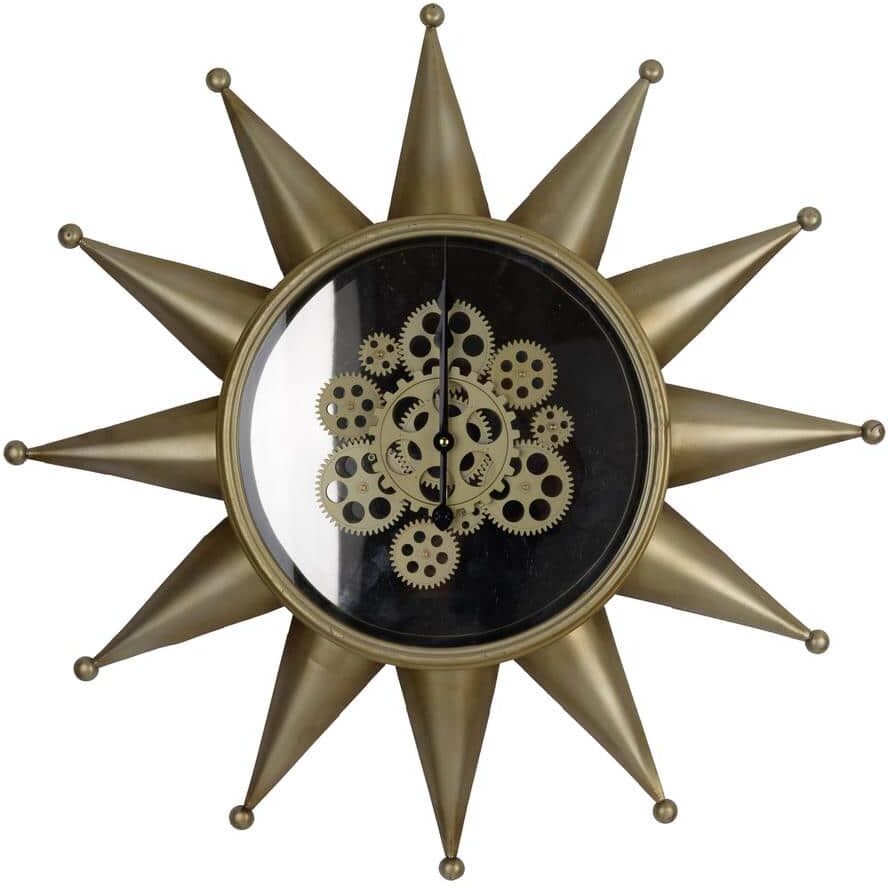 A & B Home Ignacio Star Wall Clock - Antique Brass