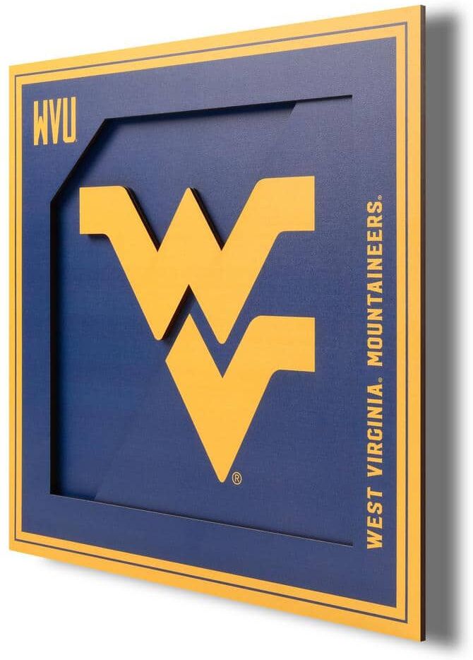 NCAA West Virginia Mountaineers 3D Logo Series Wall Art - 12x12