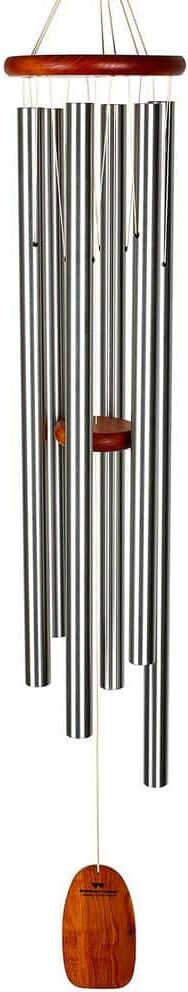 WOODSTOCK CHIMES Signature Collection, Amazing Grace Chime, Heavenly 53 in. Silver Wind Chime