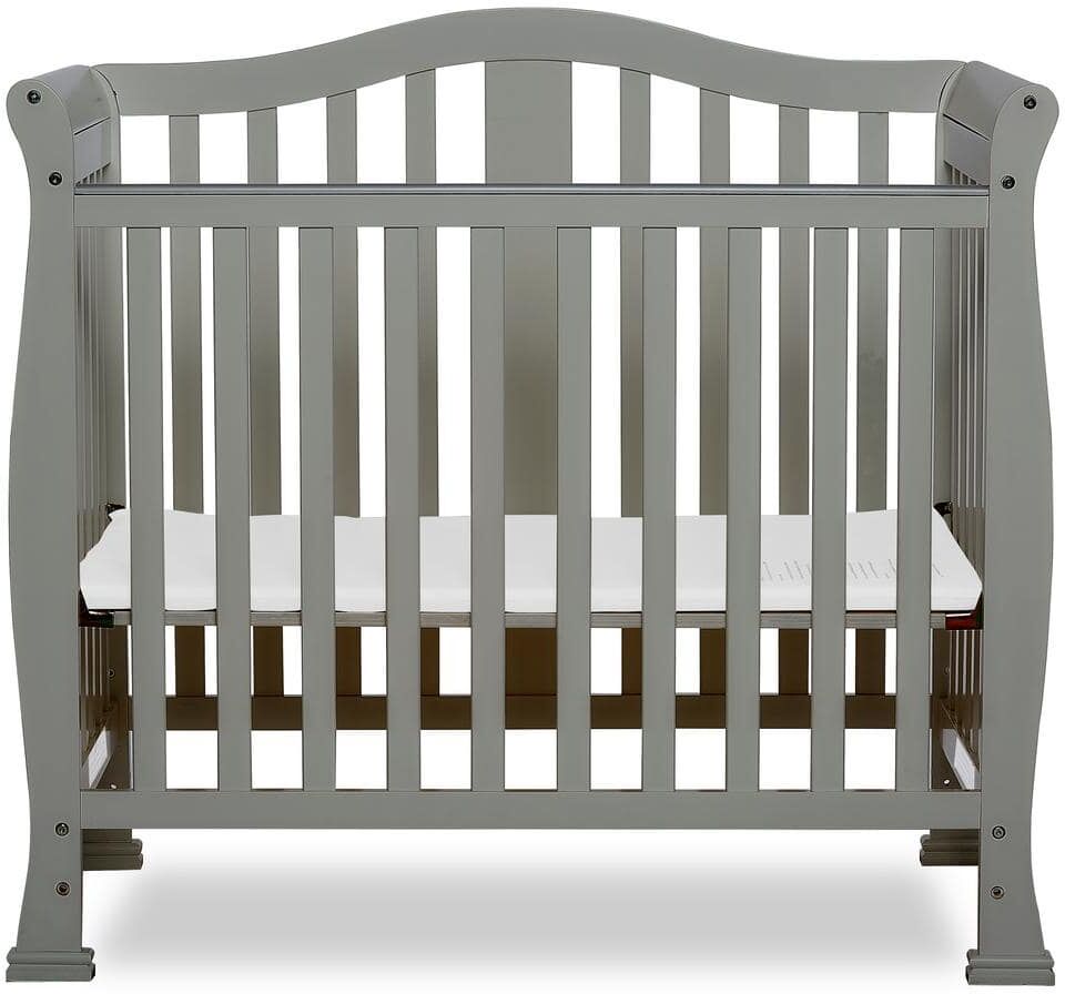 Dream On Me Naples 4-in-1 Cool Grey Convertible Mini Crib