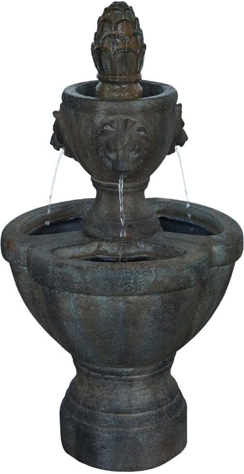 Pure 32 in. Lion Head Fountain