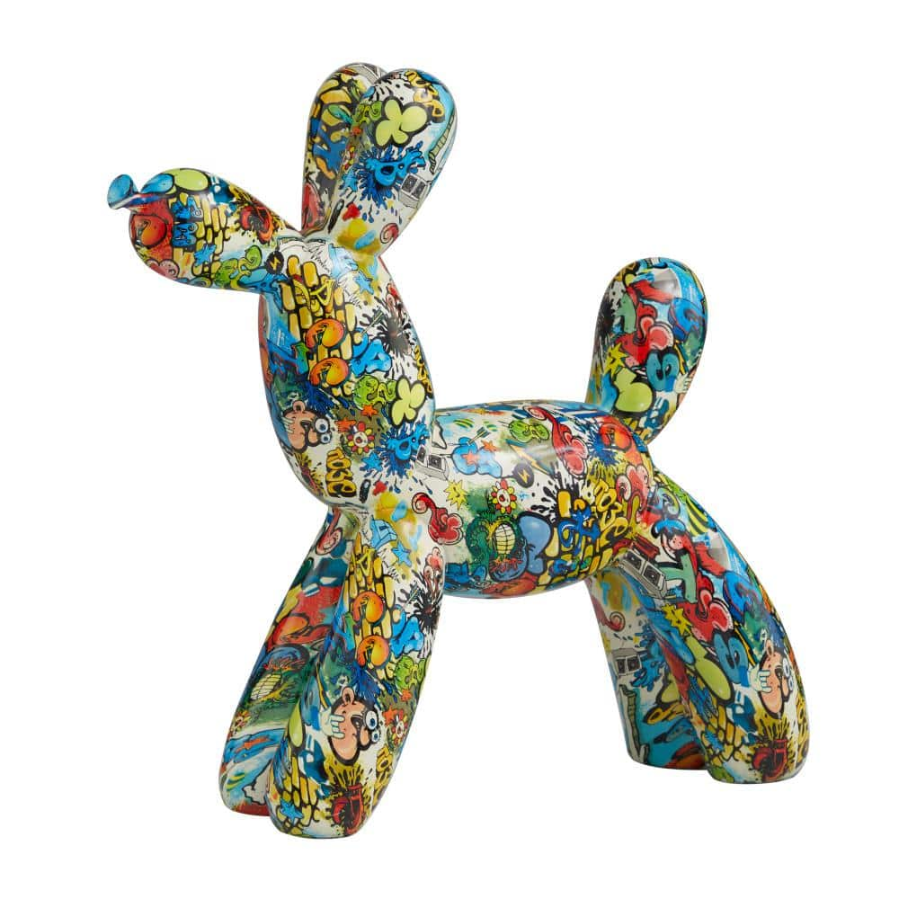 Novogratz Multi Colored Resin Dog Sculpture