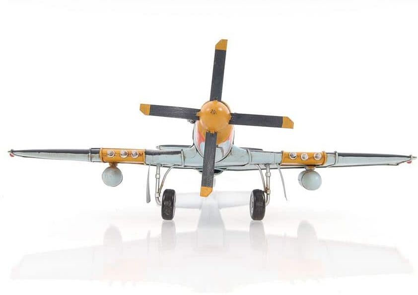 HomeRoots Metal Hand Painted Airplane Model Sculpture