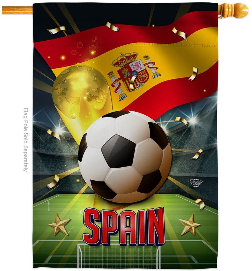 Ornament Collection 28 in. x 40 in. World Cup Spain Soccer House Flag Double-Sided Sports Decorative Vertical Flags