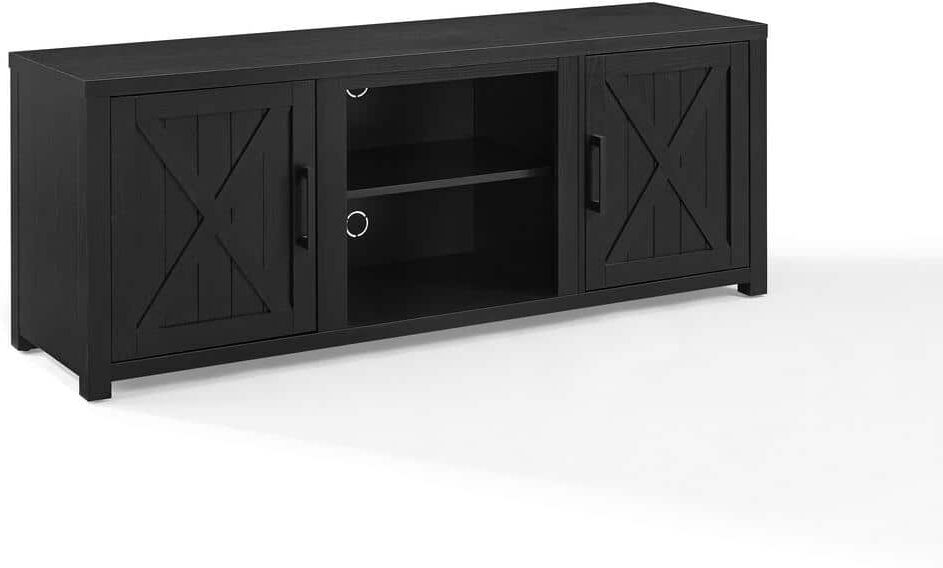 CROSLEY FURNITURE Gordon 58 in. Black TV Stand Fits TV"s up to 65 in. with Cable Management