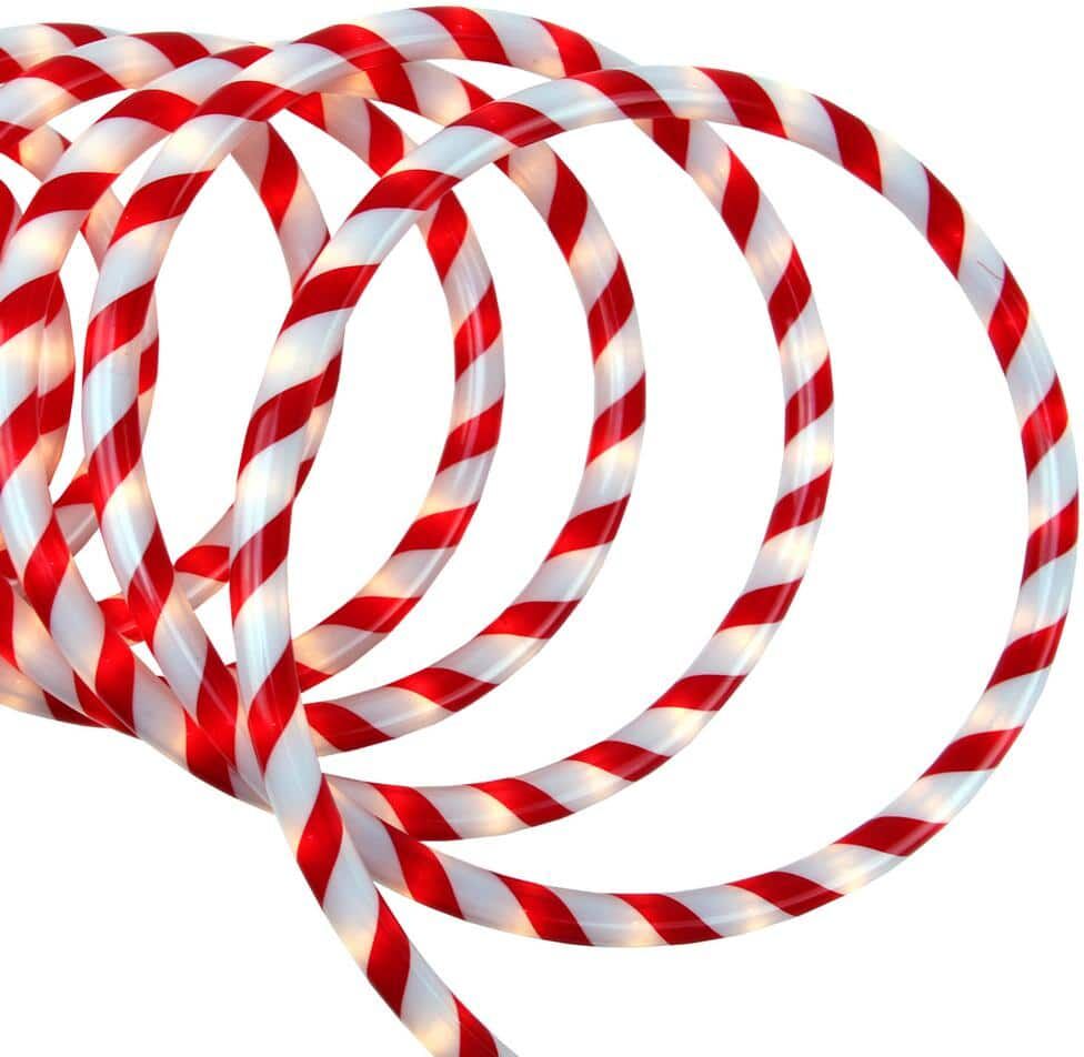 Northlight 18 ft. 108-Light Red and White Striped Candy Cane Incandescent Christmas Rope Light