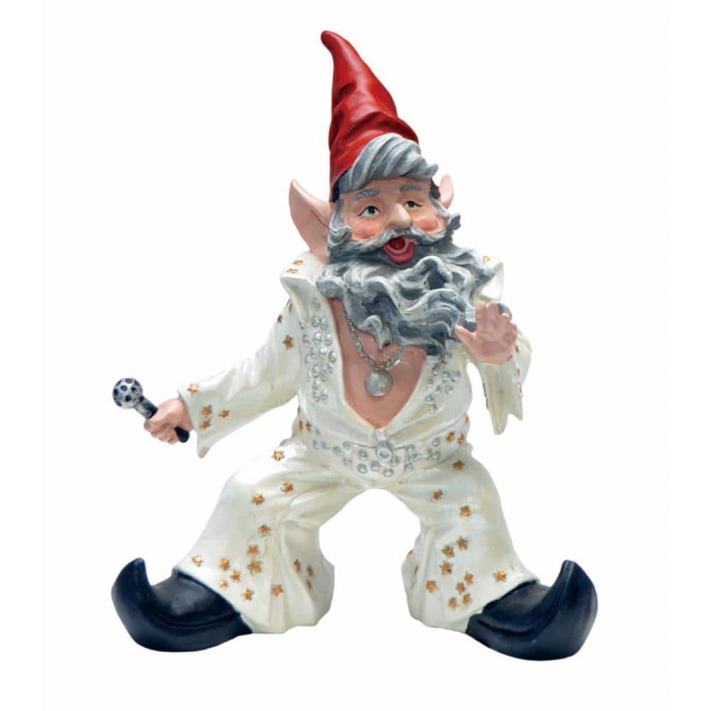 HOMESTYLES 14 in. H Vegas The Gnome The King of Rock n' Roll in His Classic Jumpsuit Collectible Home and Garden Gnome Statue