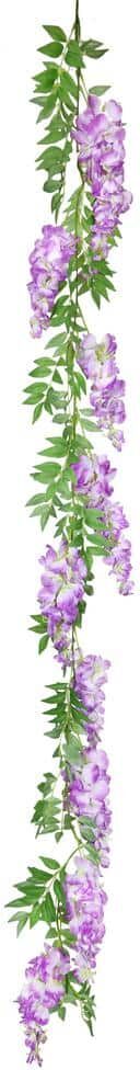 6 ft. Lavender Artificial Wisteria Flower Garland Hanging Vine (Set of 2)