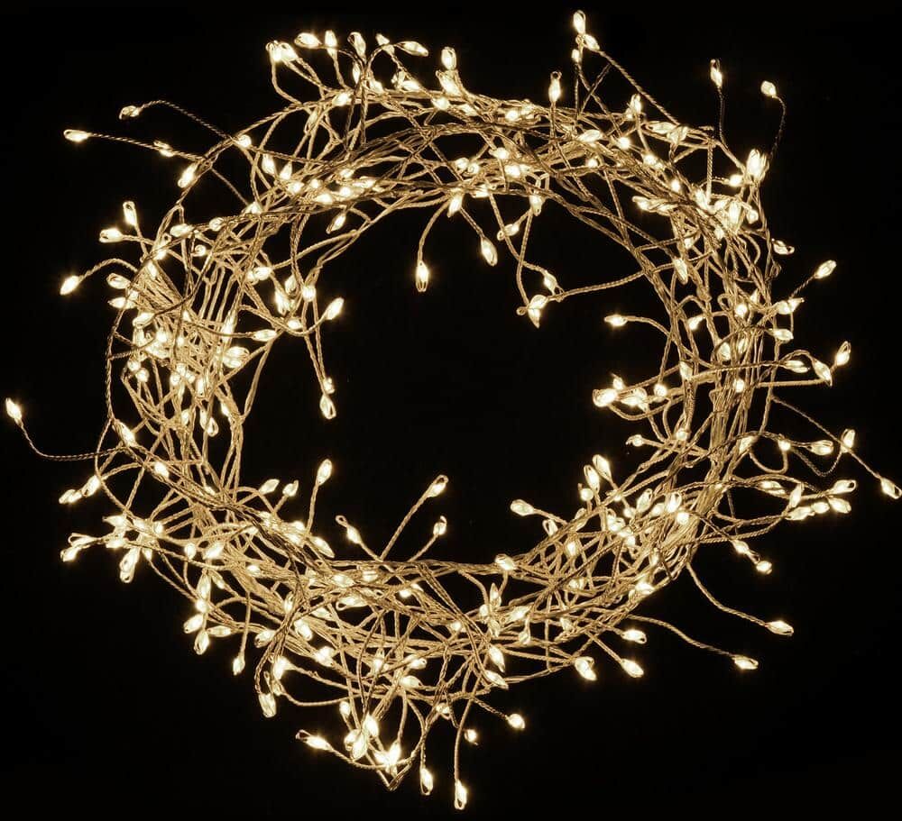 LUMABASE 300-Lights LED Warm White Electric Firecracker Fairy String Lights