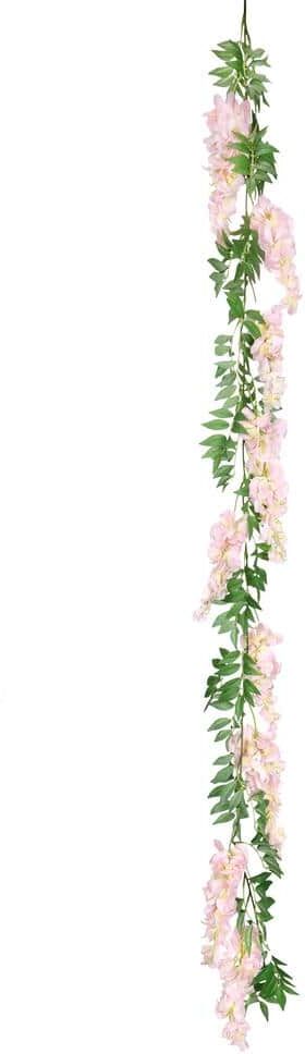 6 ft. Blush Pink Artificial Wisteria Flower Garland Hanging Vine (Set of 2)