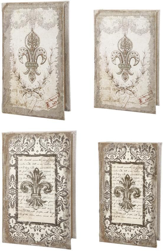 A & B Home White Book Boxes (Set of 4)