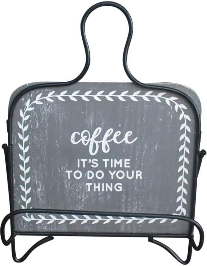 PARISLOFT Gray Coffee It's Time To Do Your Things Book Holder Stand - 9.5 x 12.625 in.