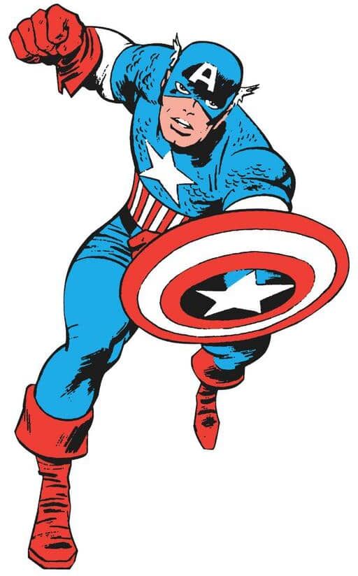 RoomMates Marvel Classic Captain America Comic Peel and Stick Giant Wall Decal Multi-Colored Vinyl Wall Decal