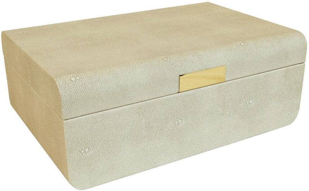 Mele & Co Rebecca Cream Reusable Tray Vegan Leather Organizing Store Jewelry Box