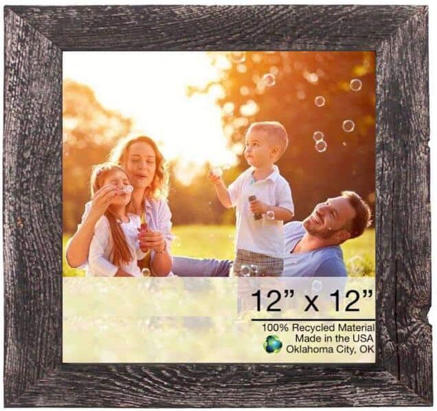 HomeRoots Josephine 12 in. x 12 in. Smoky Black Picture Frame