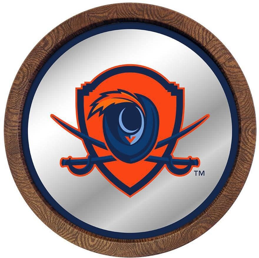 The Fan-Brand 20 in. Virginia Cavaliers Shiled Mirrored Barrel Top Mirrored Decorative Sign