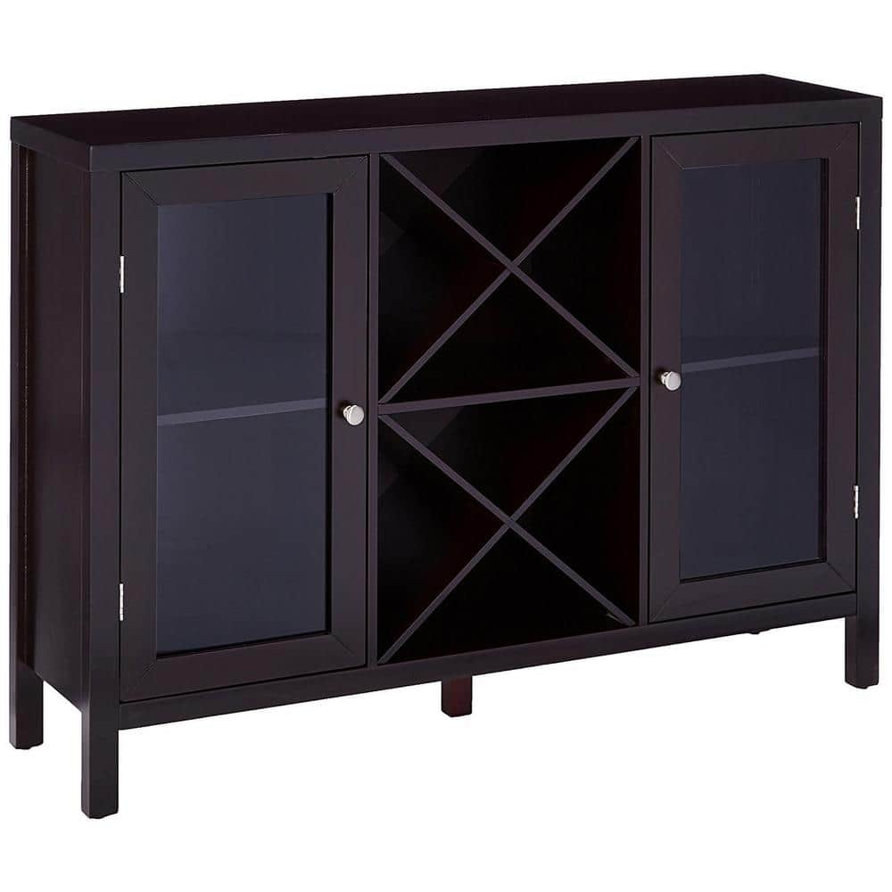 Signature Home SignatureHome Finish Espresso Material Wood Fontanel Wine Rack Buffet Table Dimensions: 42"W x 12"L x 30"H