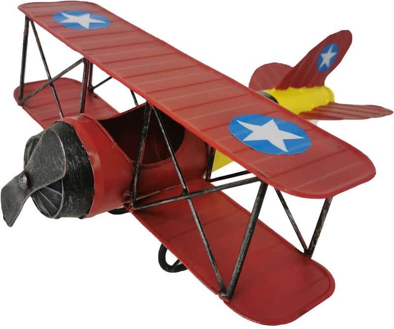 PETERSON ARTWARES Red11 x 11 x 5.5 in. Airplane Model Decor