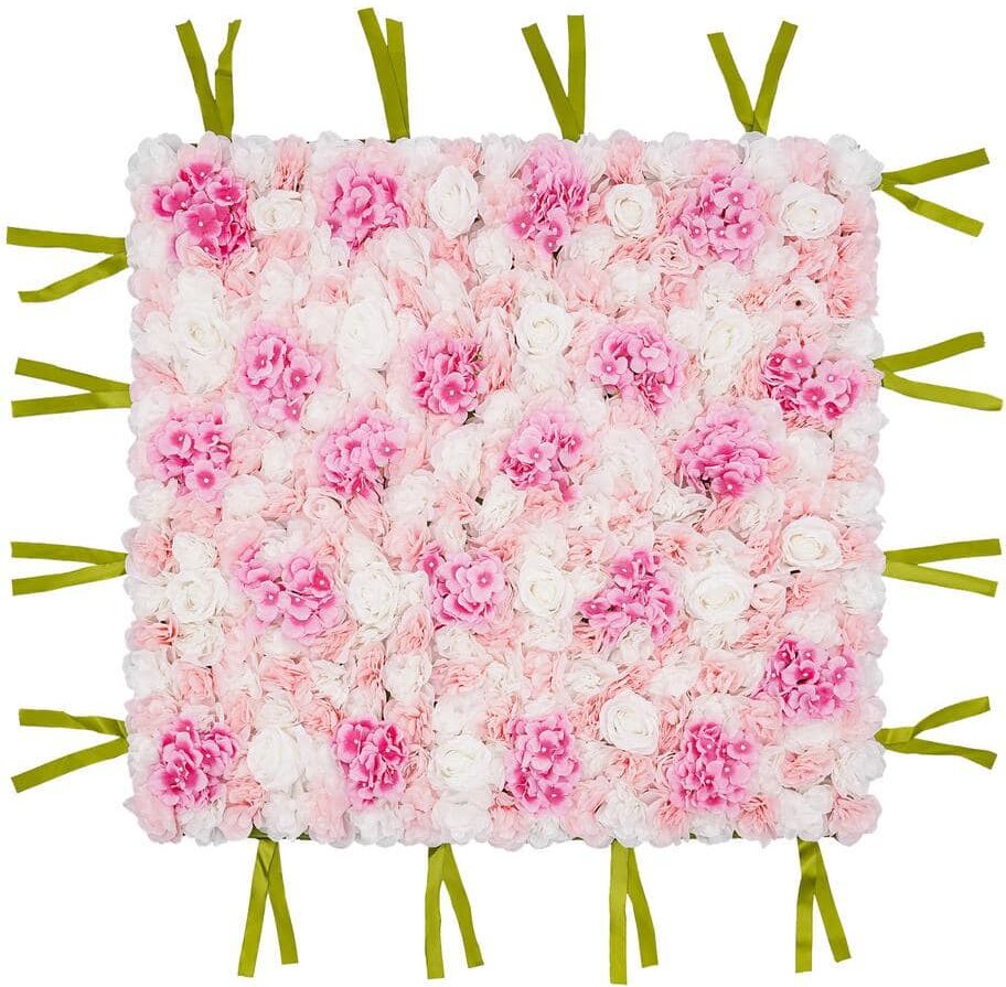 YIYIBYUS 39 in. Multi-colored Artificial Flower Wall Panel Rose Dahlia Backdrop Wedding Party Decor