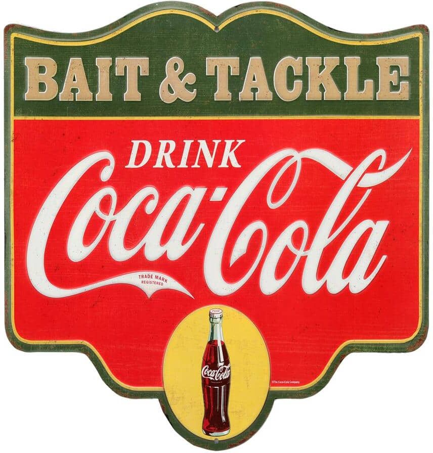 Open Road Brands Coca-Cola Bait And Tackle Embossed Tin Sign