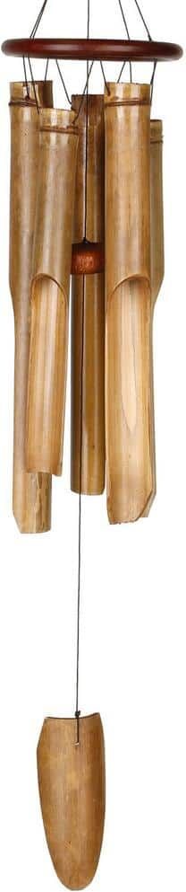 WOODSTOCK CHIMES Asli Arts Collection, Ring Bamboo Chime, Large 35 in. Cocoa Wind Chime C253