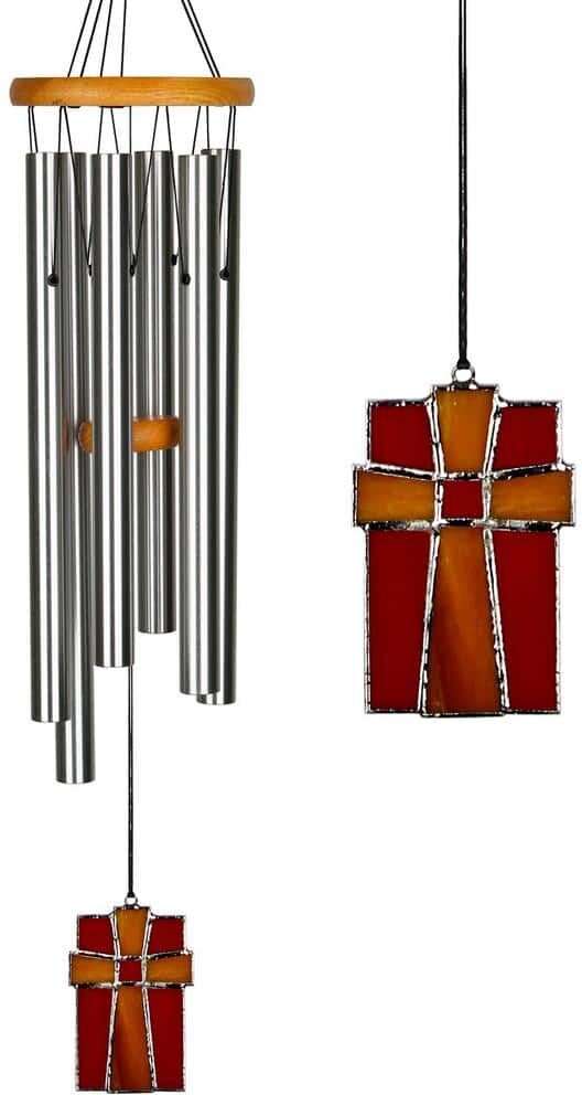 WOODSTOCK CHIMES Signature Collection, Amazing Grace Chime, 28 in. Stained Glass Wind Chime AGS