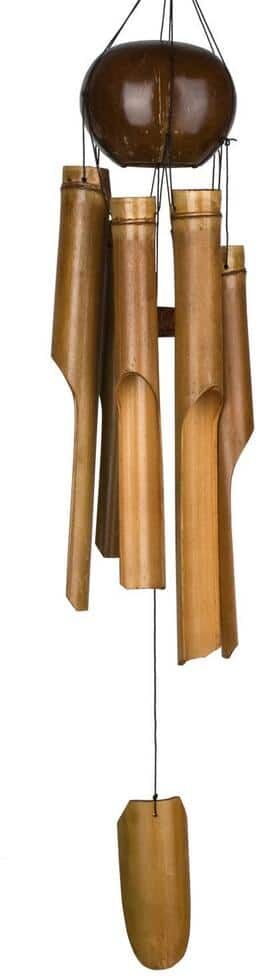 WOODSTOCK CHIMES Asli Arts Collection, Whole Coconut Bamboo Chime, Large 36 in. Bamboo Wind Chime C200