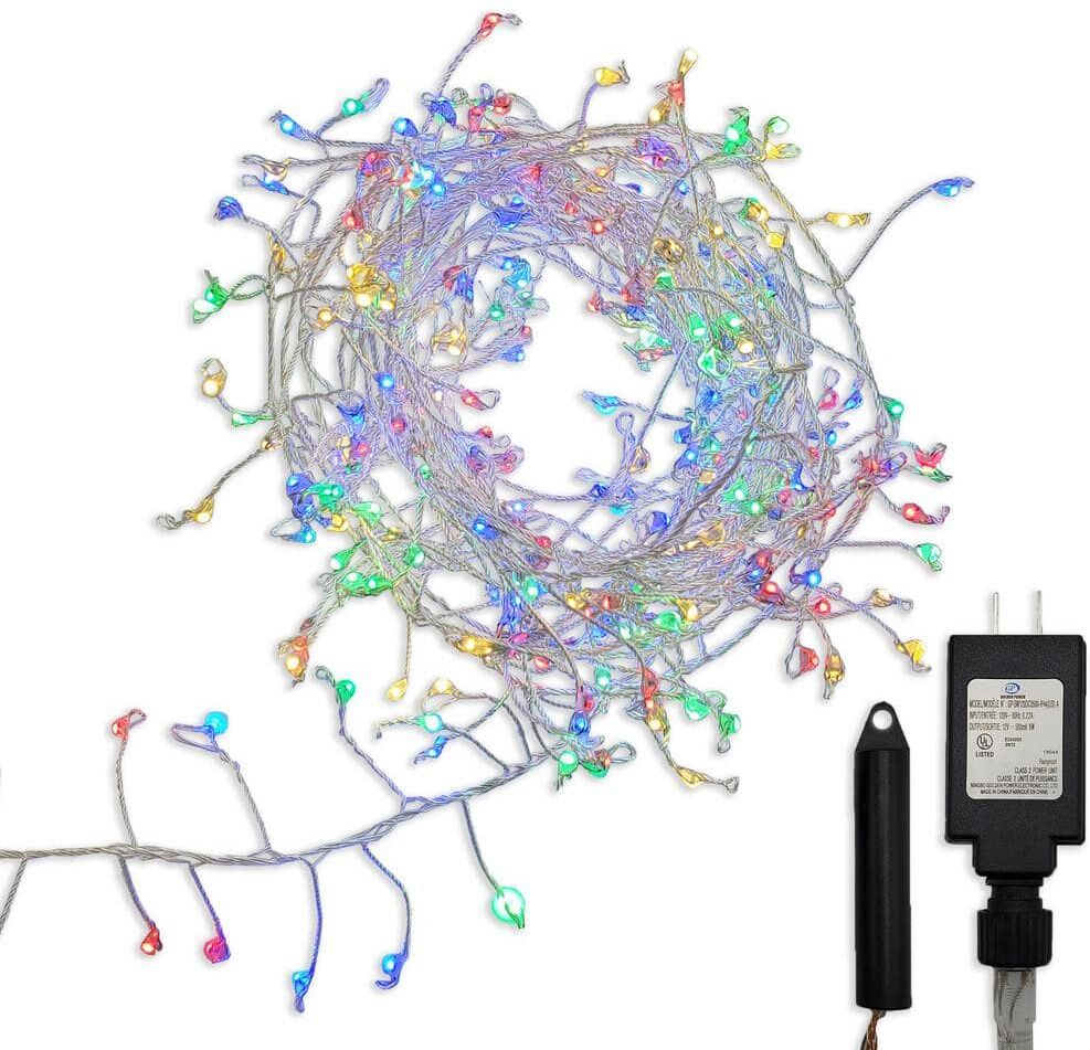 LUMABASE 300-Lights LED Multi-Color Electric Firecracker Fairy String Lights