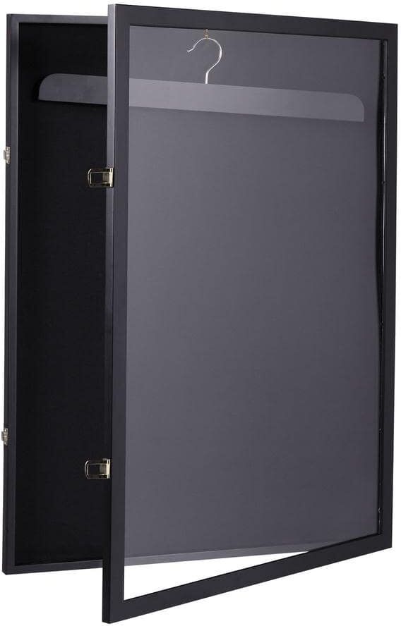 Cesicia Black 23.23 in. x 31.3 in. Jersey Picture Rectangle Frame Display Frame Case with Hanger