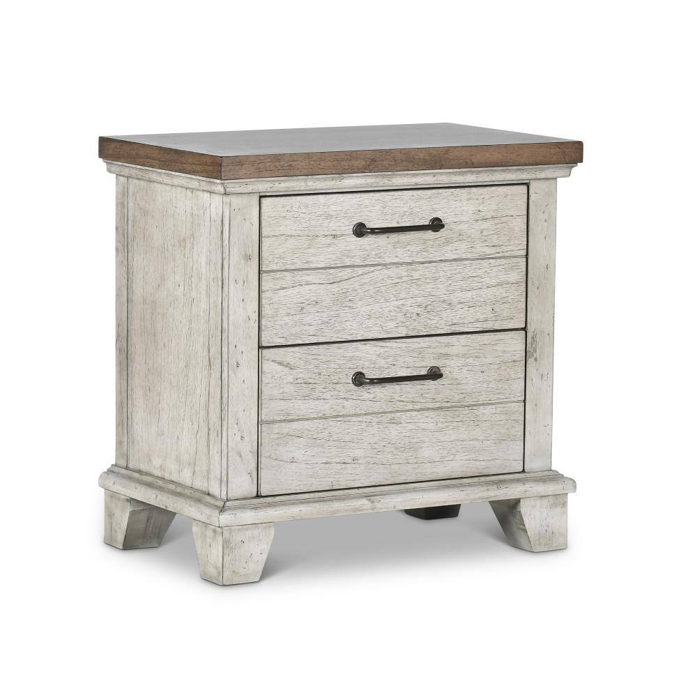 Steve Silver Bear Creek Rustic Ivory and Honey Nightstand (26 in. H x 28 in. W x 17 in. D)