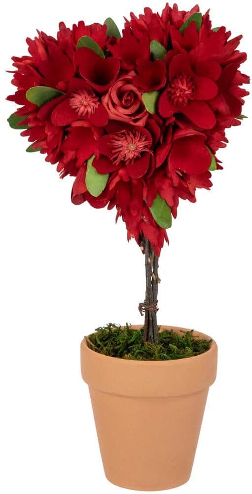 Northlight 14 .5 in. Artificial Red Mixed Flower Valentine's Day Potted Topiary