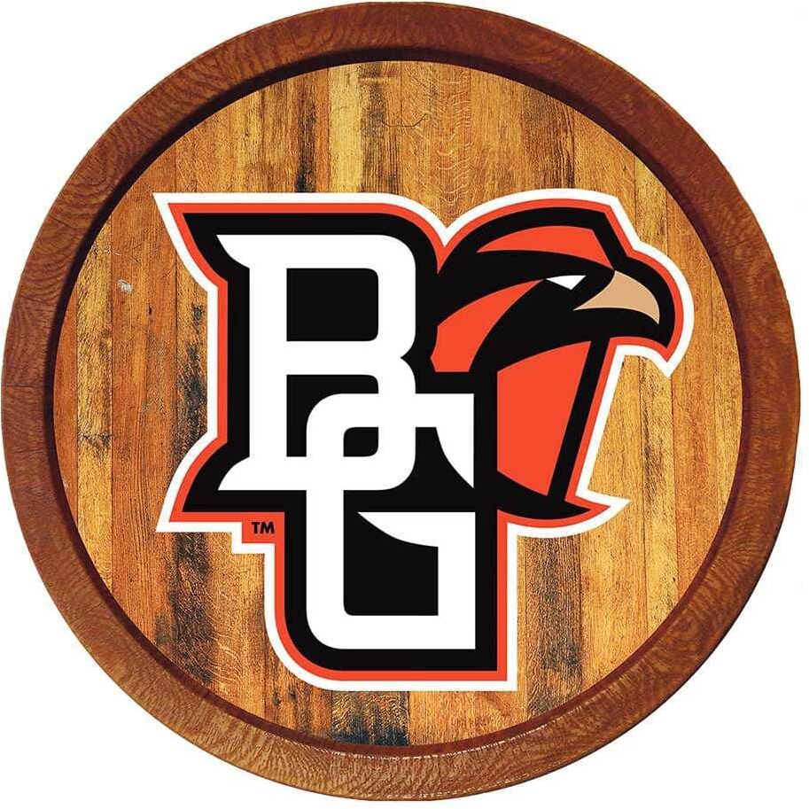 The Fan-Brand 20 in. Bowling Green Falcons "Faux" Barrel Plastic Decorative Sign